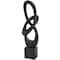 20" Black Polystone Abstract Intertwined Loop Sculpture with Block Base
